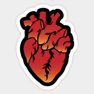 Heart on Fire Sticker